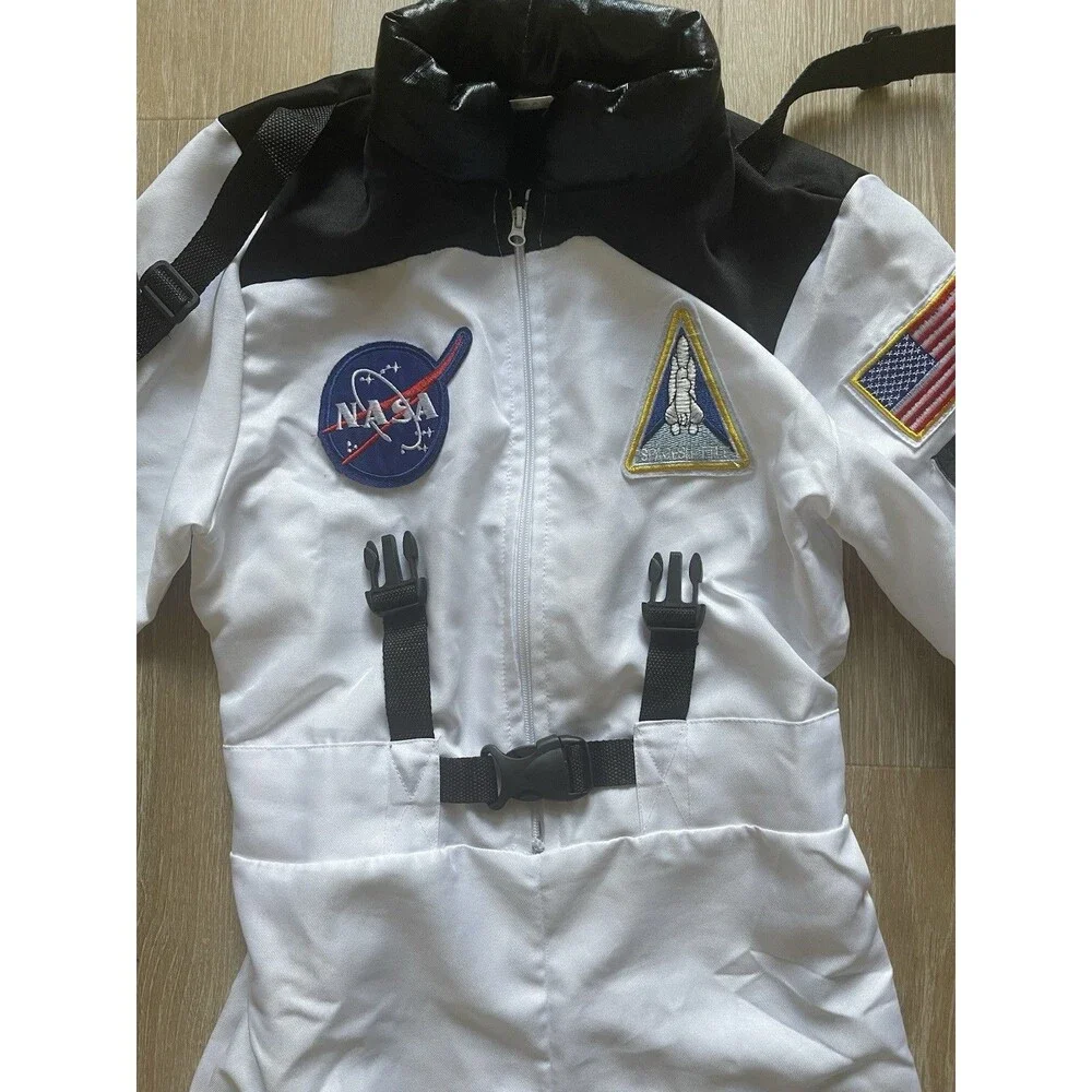 Astronaut Costume Suit Size NASA White Jumpsuit Embroidered Patches Youth XL